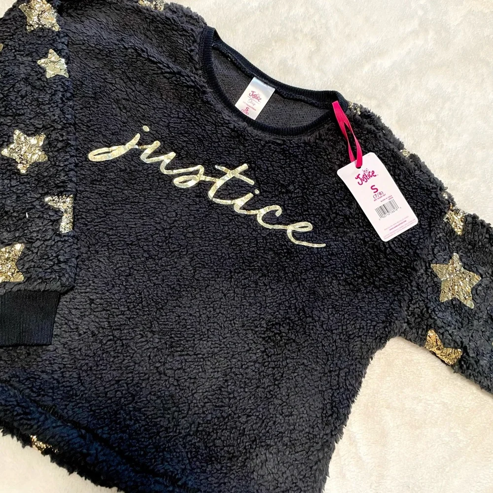 🆕Girl’s 3PC Justice MADE OF STARS Faux Sherpa Pajama/Lounge Set